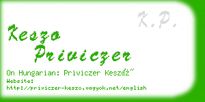 keszo priviczer business card